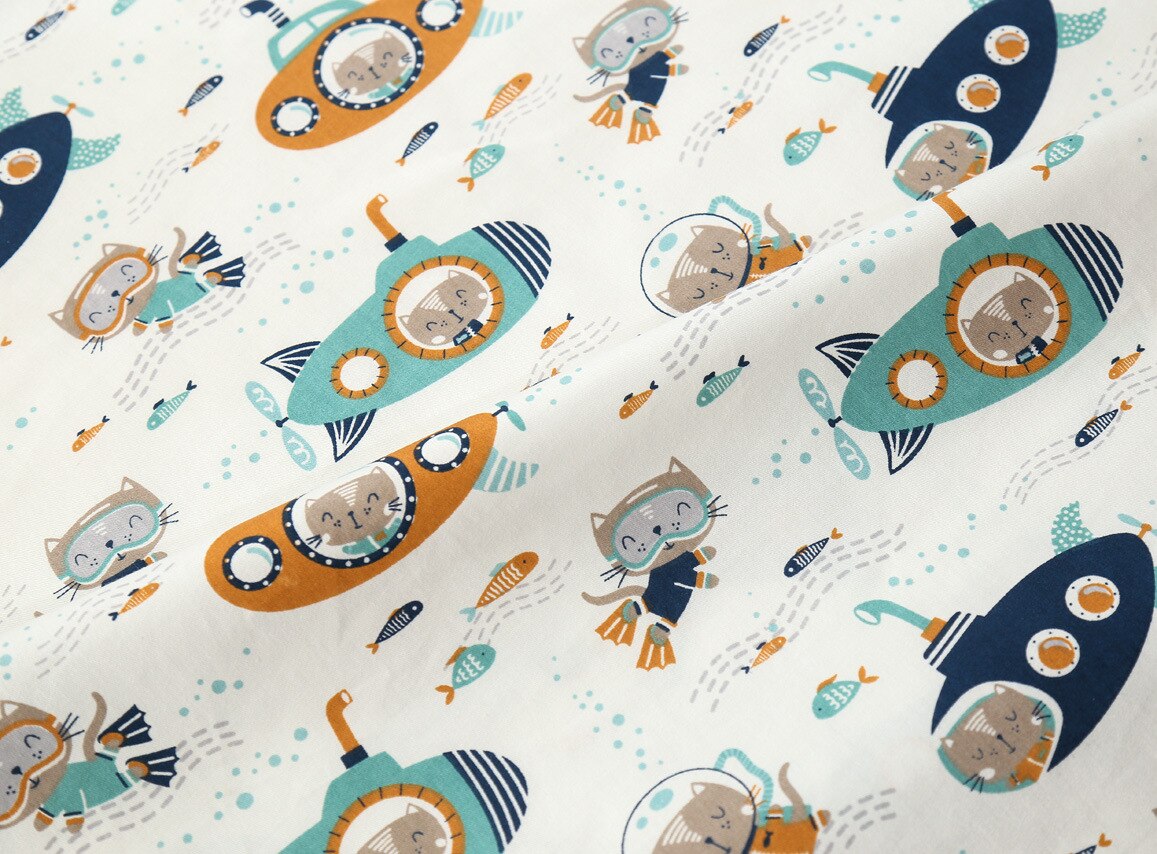 Spacecraft 100% Twill Cotton fabric Cloth DIY handmade sewing patchwork quilting home sheets pillow decor tissus material: NO.1 white space / 50x50cm