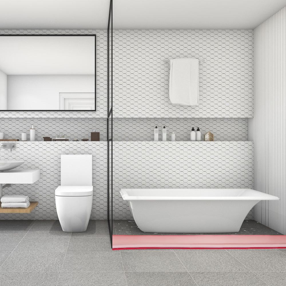 Home Flexible Shower Threshold Water Dam Shower Barrier and Retention System 0.5/1/1.5/2/2.5M Pink Water Retaining Strip