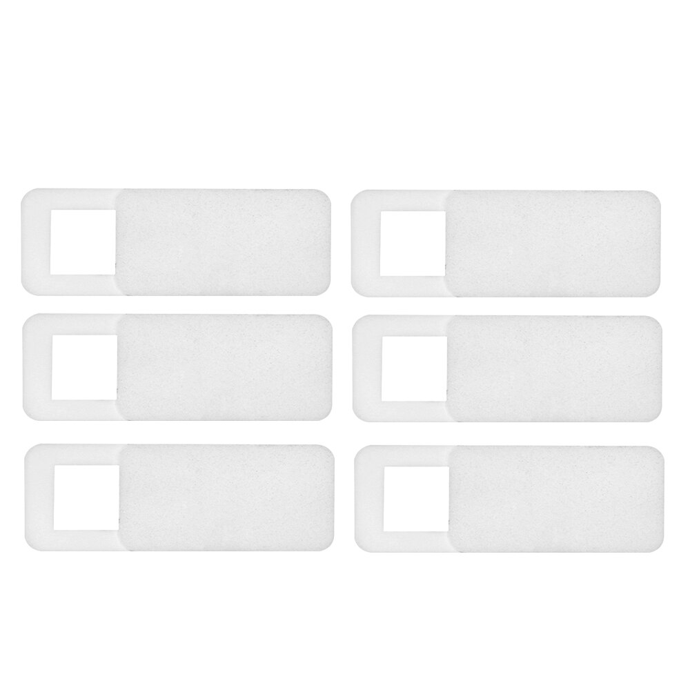 Ultra Thin Lens WebCam Cover Slide Camera Privacy Security Plastic Camera Cover Universal for Phone iPad Tablet Privacy Sticker: 6pcs	white