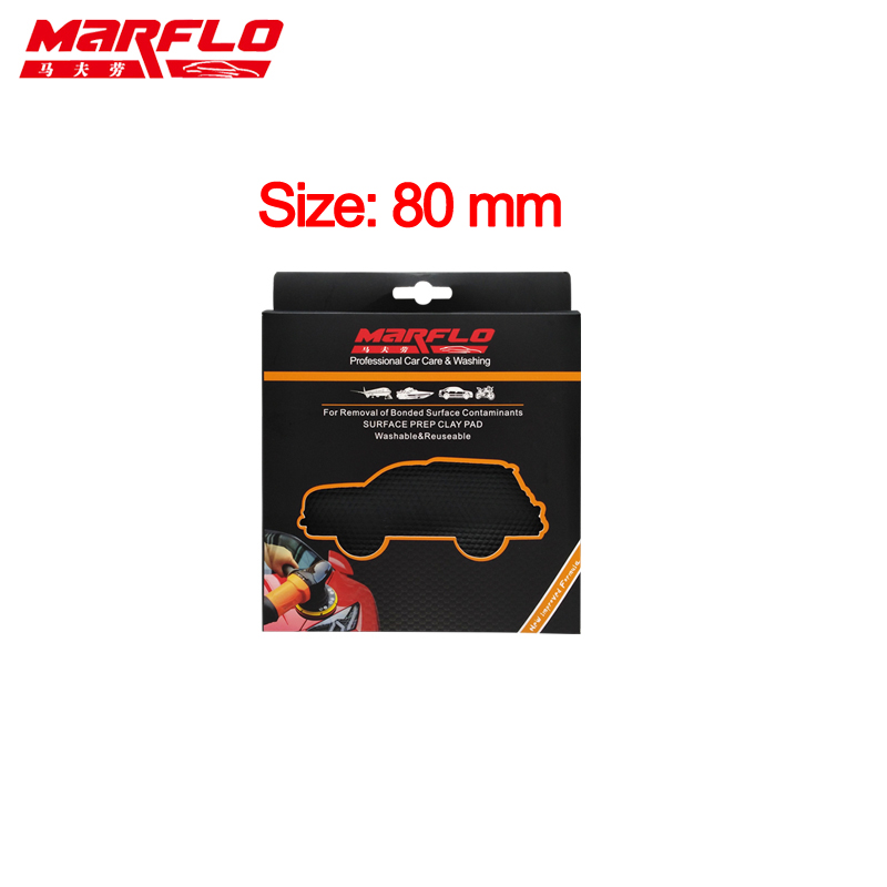 MARFLO-barre en argile pour lavage de voiture, tampon magique, éponge, tampon de polissage, avant soins automobiles, applicateur de cire, réparation de peinture de voiture: 80mm