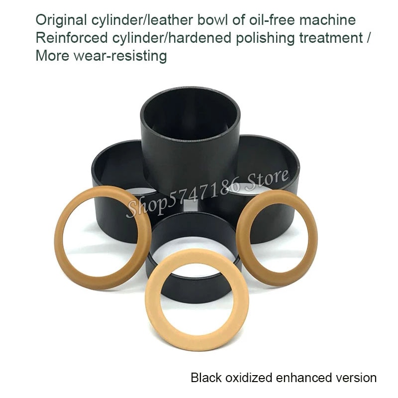 3Pcs Olie-Gratis Machine Luchtpomp Zuigerveer Compressor Accessoires Cilinder Staal Mouw Rubber Kom Ring