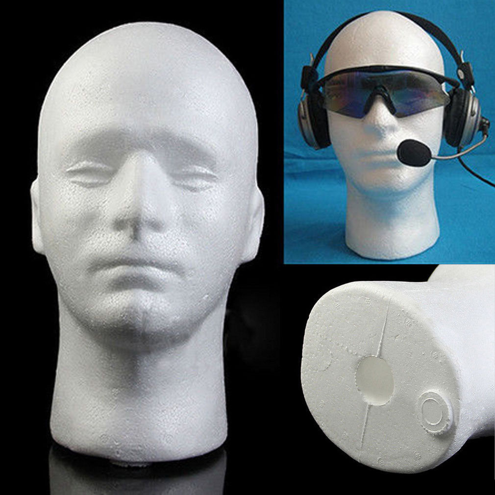 POLYSTYRENE FOAM MANNEQUIN DISPLAY HEAD MALE FEMALE SWAN UNISEX NECK
