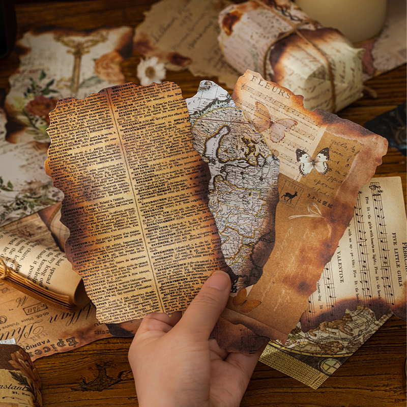 30 Uds. De fragmentos de mapas de papel de Material Vintage, planificador diario basura decorativo, bricolaje, álbum de recortes, Collage, papel de fondo artesanal