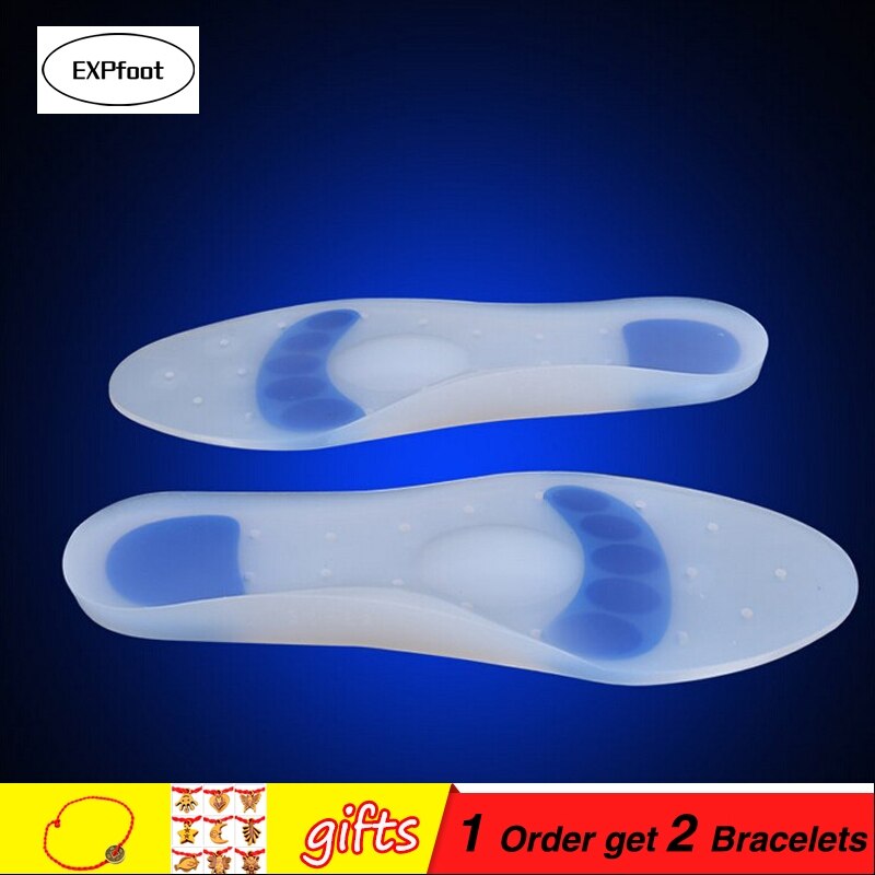 1 Pair Silicon Gel Heel Cushion Insoles Soles Relieve Foot Pain Protectors Spur Support Shoe Pad Feet Care Inserts Health Z0245