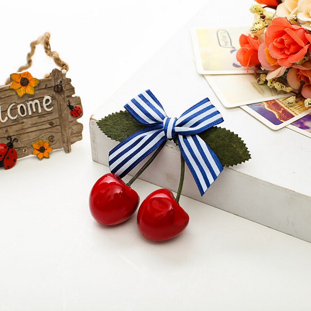 Red Cherry Boog Haar Clip Voor Pinup Meisjes Retro Vintage Rockabilly Haarband Haar Accessoire 1Pcs