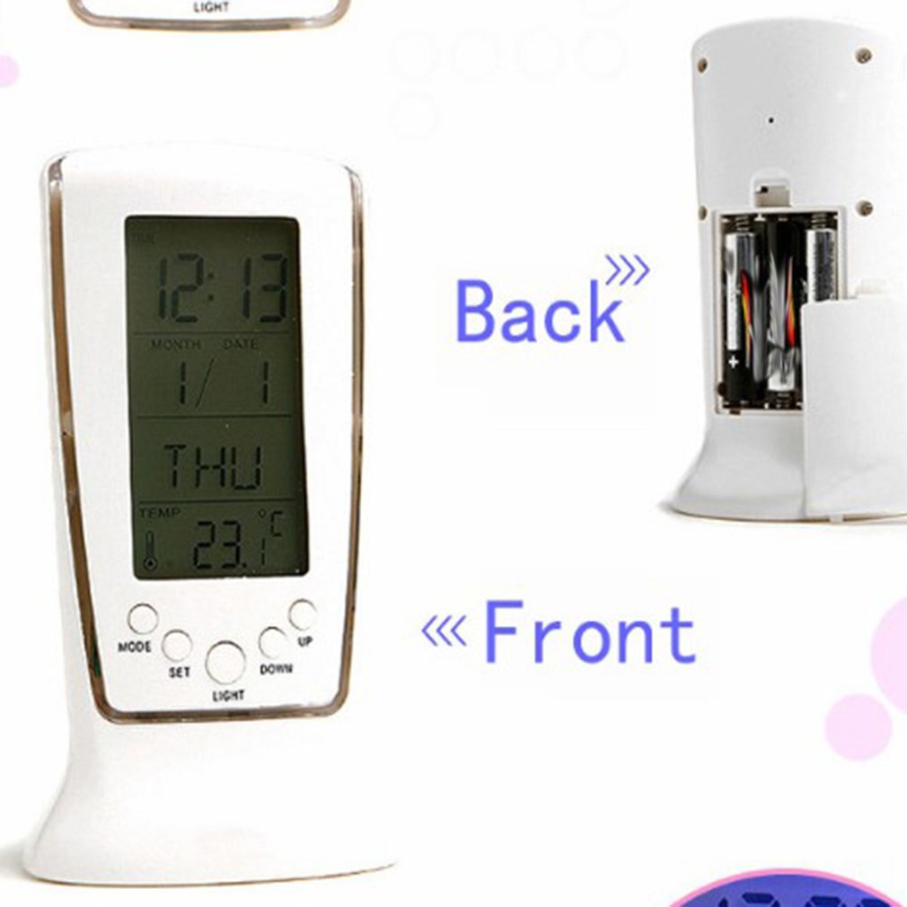 Cyfrowy budzik doprowadziło zegar z niebieskie podświetlenie budzik elektroniczny zegarek wyświetlacz LCD kalendarz termometr zegar na biurko