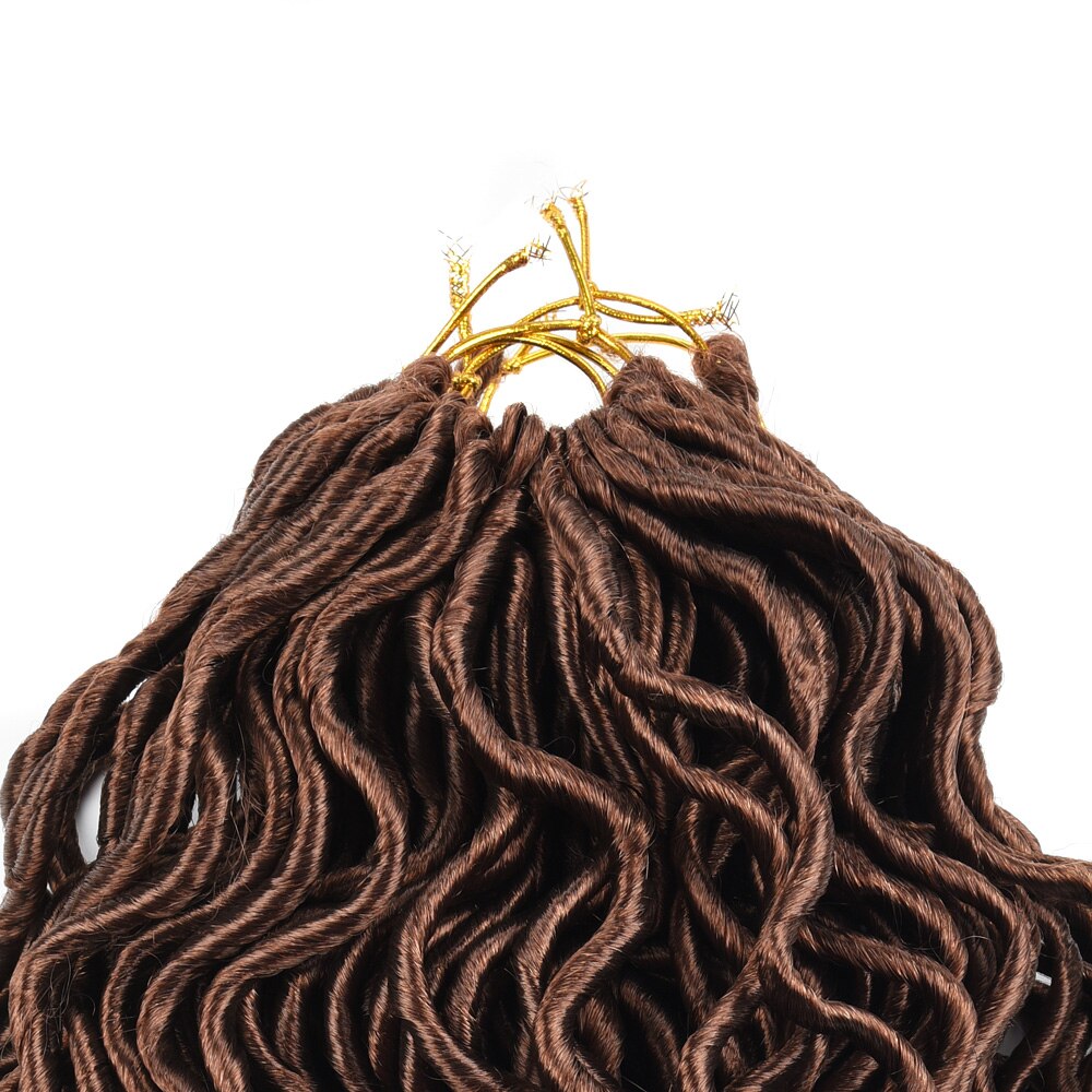 6 Packs 24 Strands/Pack Faux Locs Curly Crochet Braids Synthetic Hair Extension 10inches 18inch 8 Colors Locks Bug Black