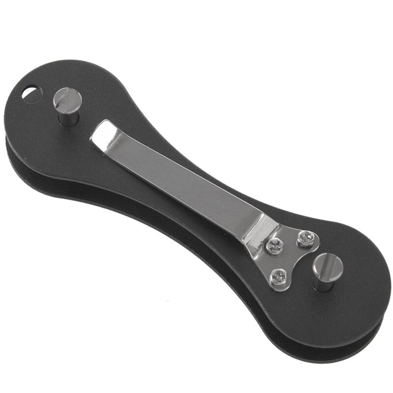 Aluminium slimme sleutelhouder organizer clip map sleutelhanger zak gereedschap: Grijs