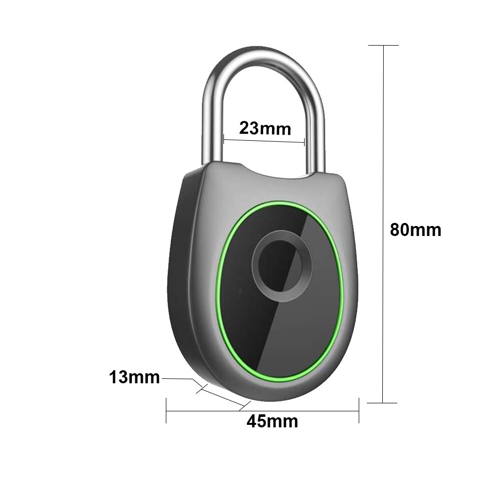 Clever-Fingerabdruck sperren Tragbare Elektrische Vorhängeschloss USB Aufladbare 0,5 s Schnell Entsperren Zink Legierung Metall robust Gepäck fallen Schloss