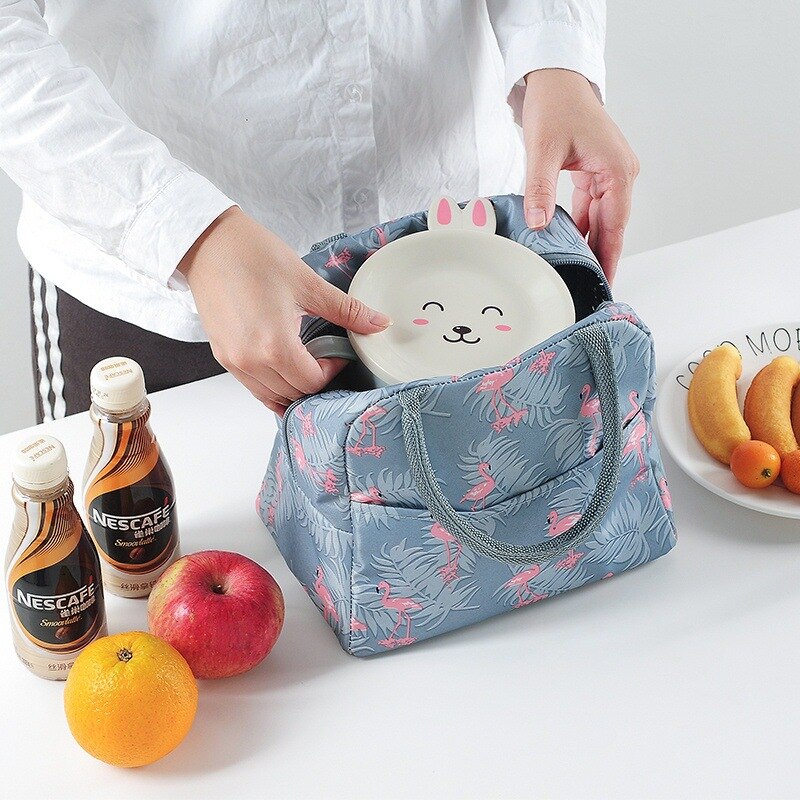 Bolsas térmicas con flamencos para mujer, bolso de almuerzo impermeable, portátil, aislante, para alimentación de comida de bebé, botella de leche, pícnic cálido para exteriores