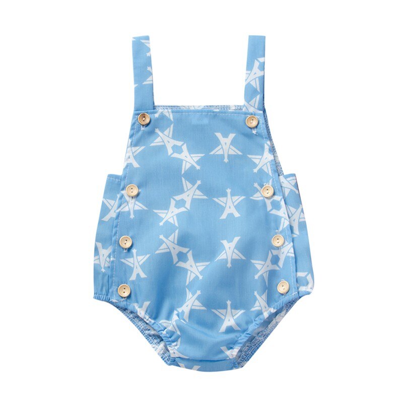 Été bébé garçons filles body coton sans manches dessin animé imprimé fronde combinaison une-pièce vêtements: A / 12M