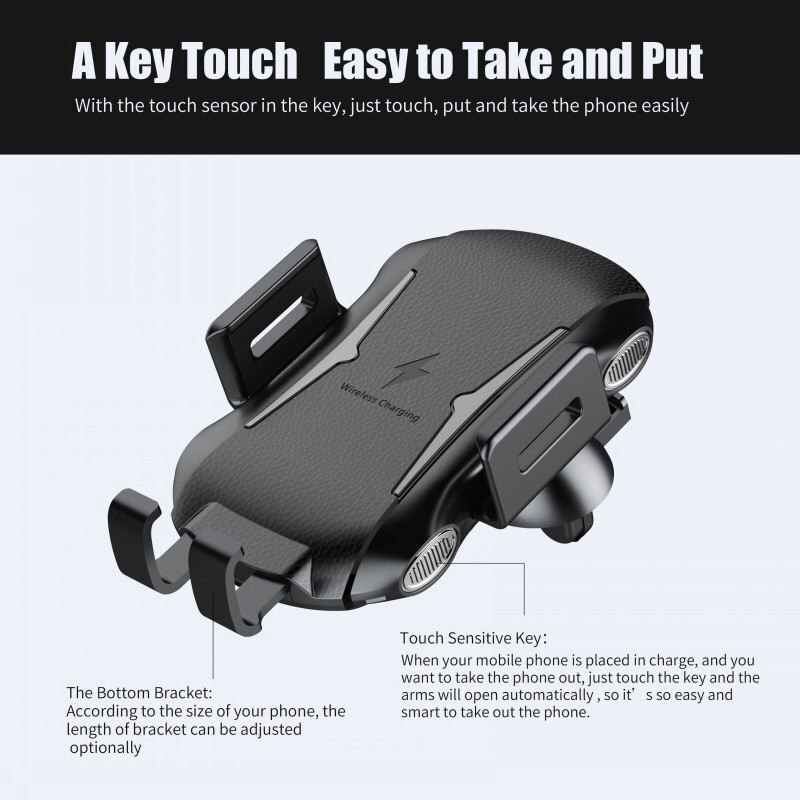 Qi Car Wireless Charger Phone Holder For Ulefone Armor X 6 Power 5 5S Leagoo Power S10 5 Fast Wireless Charging Phone Stand