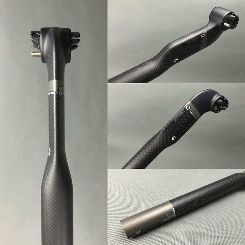 TOSEEK Carbon AERO Lay Back Seat Post For Road Bike 27.2 / 30.8 / 31.6 x 400mm