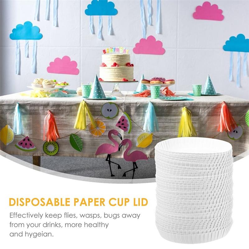 100Pcs Disposable Cup Covers Paper Cup Lids Cup Lids Drinking Lids