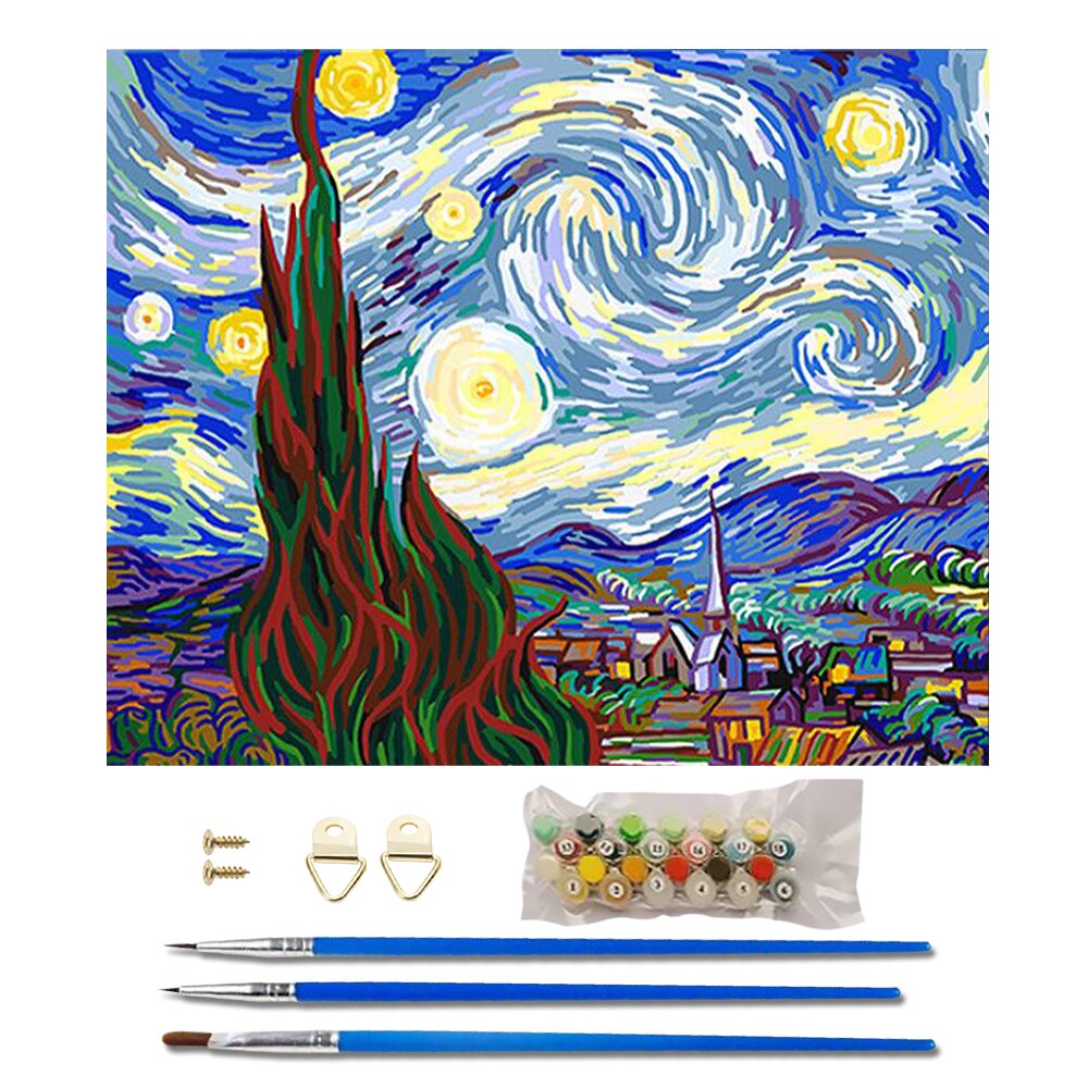 DIY Oil Painting Paint By Number Kit Acrylic On Canvas Animals Home Decor Drawing Picture Wall Decor 40x50cm Number Painting 2: A