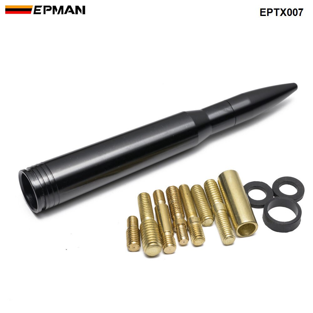 EPMAN Universal Aluminium Car SUV Antenna For Dodge Ram CRV RAV4 JEEP 50 Cal Caliber Short Antenna Kit EPTX007: Black