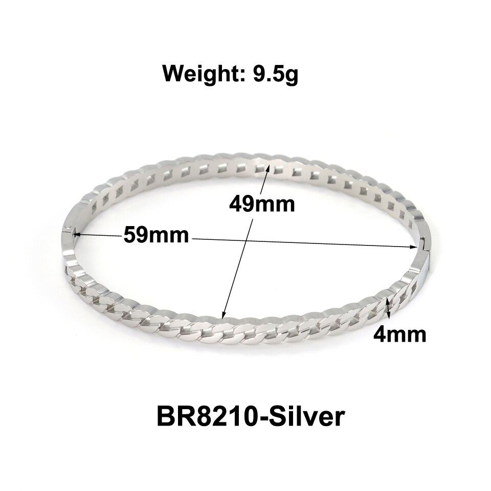 Hot!! Nowe piękne miłośników bransoletki kobieta bransoletki 18 K bransoletki ze stali nierdzewnej wkładka cyrkonia złota damska biżuteria na prezent: BR8210-Silver