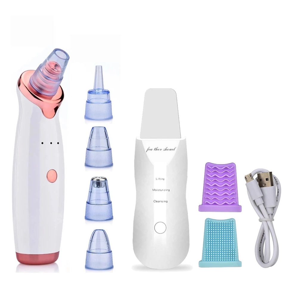 Ultrasonic Skin Scrubber Vibration Face Spatula Blackhead Remover Facial Scrubber Shovel Clean Cavitation Peeling Facial Lifting