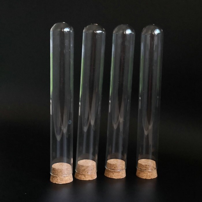 10pcs/lot 30*200mm Newest Transparent Lab glass test tube with cork round bottom, all Size available