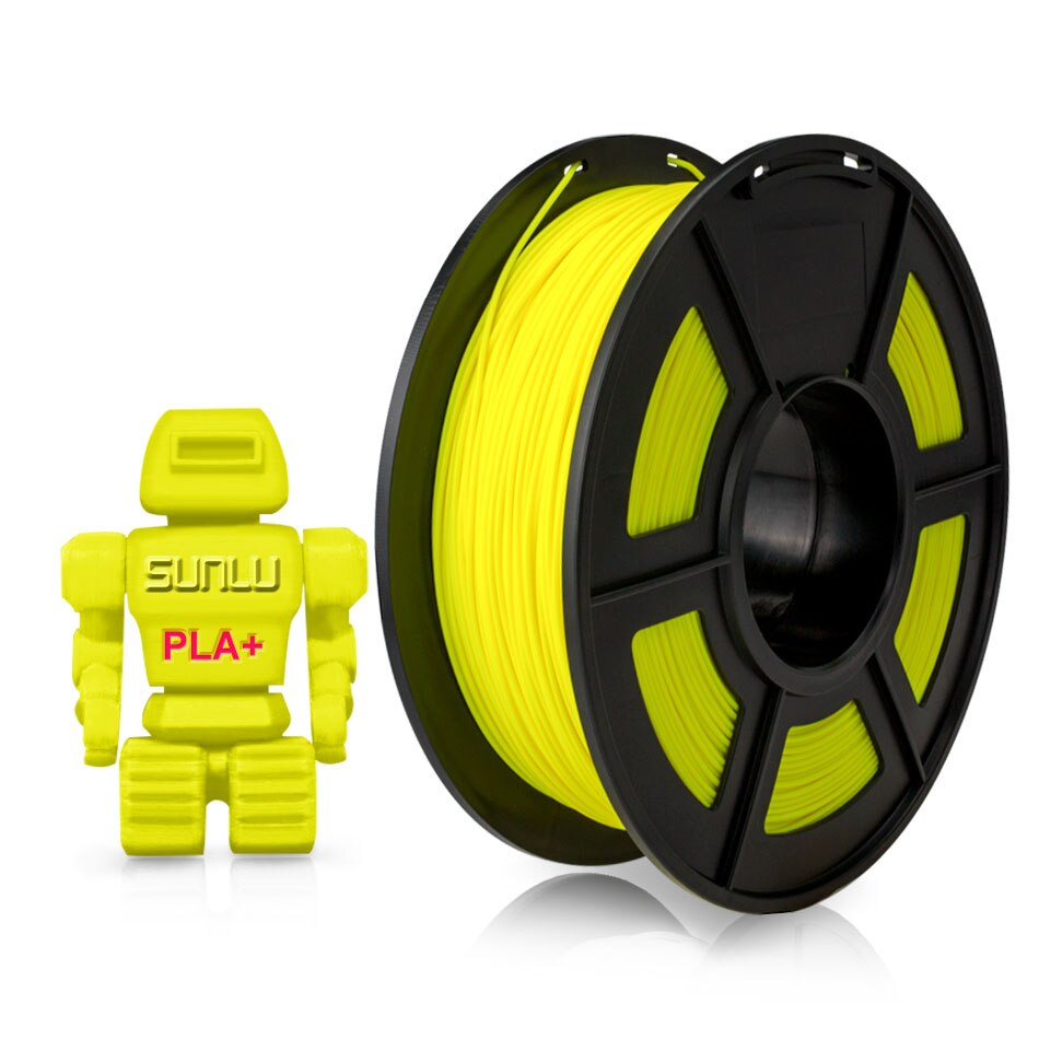 Sunlu pla plus 3d filament 1.75mm 3d printer filamento pla  + 3d trykmateriale 1kg med spole: Pla plus gul