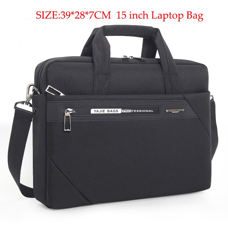 2019 marca à prova dwaterproof água oxford negócios masculino maleta 14 15 polegada bolsa para portátil saco do mensageiro bolsa de ombro bolsa casual para homem: Black