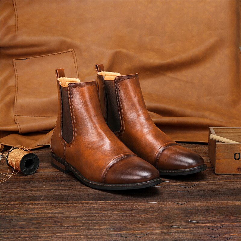 YEINSHAARS Britischen Trend Neuen Spitzen Stiefel Niedrigen absätzen Chelsea Stiefel herren Stiefel Schuhe mit hohen absätzen