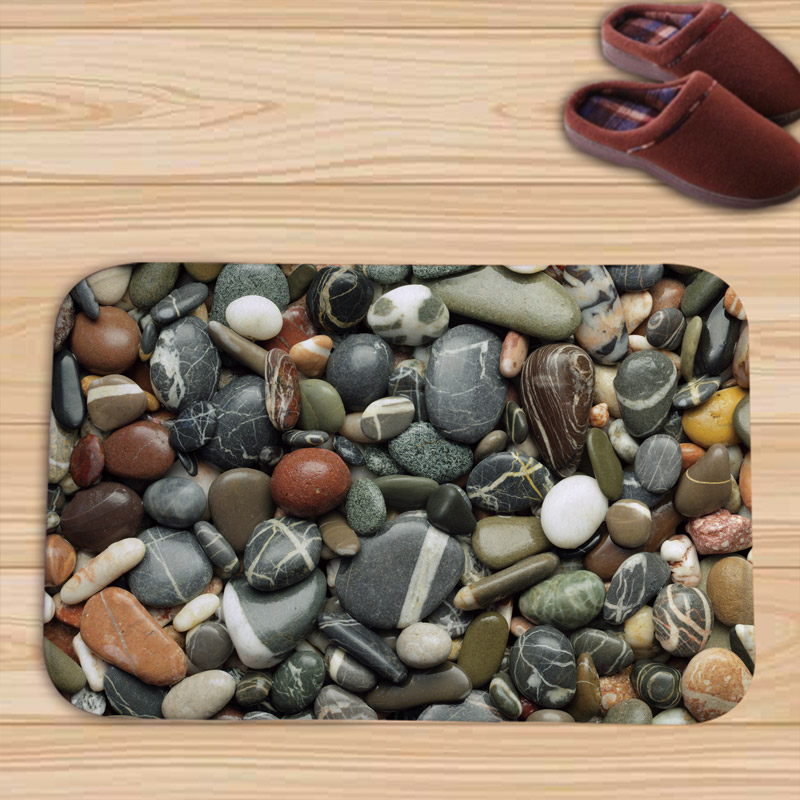 3D tapis de pierre de galets paillassons tapis de porte cuisine extérieure salon tapis de sol tapis zone imperméable couloir bienvenue tapis de sol tapis: TMD0005