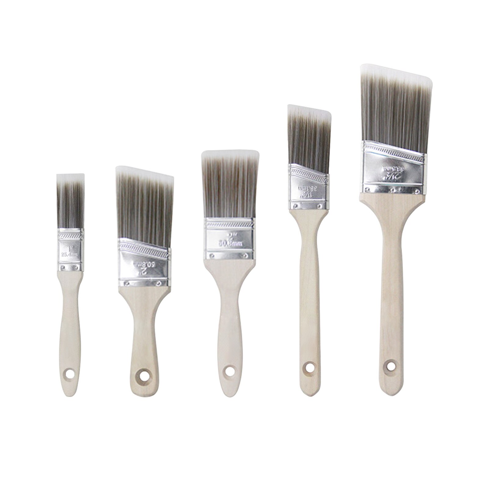 5Pcs Verf Borstel Met Houten Handvat Voor Olie Houtbewerking Verf Tool Schilderij Borstels Set Kunstenaar Penselen