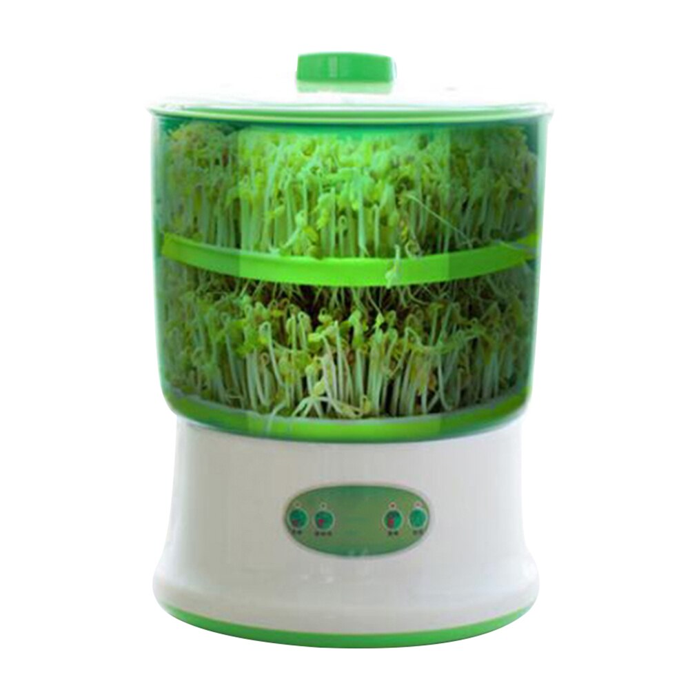 Machine de germes de haricot d'intelligence d'utilisation à la maison de 220V 110V grande capacité Thermostat graines vertes croissant Machine automatique de germination de haricot: Green USPlug 2 Layer