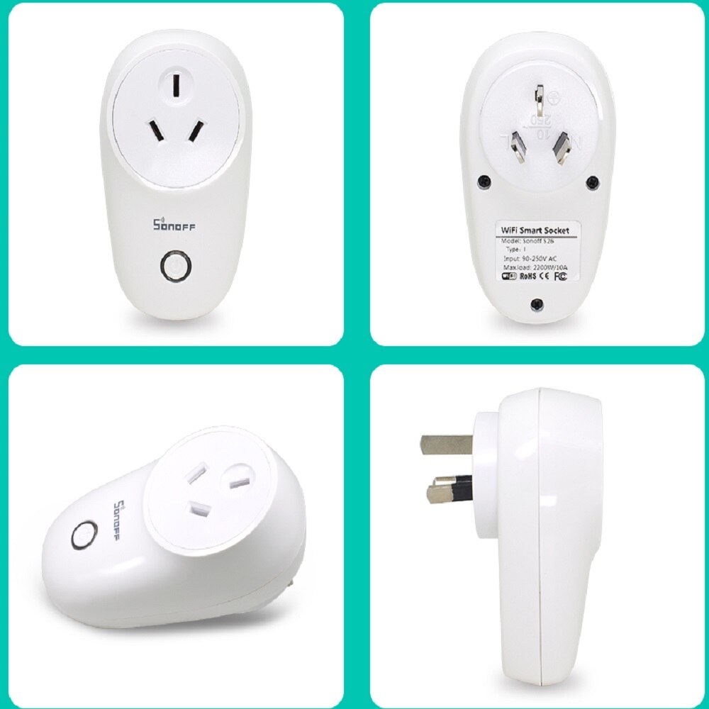 Sonoff  s26/ mini/basic wifi smart socket trådløs stikkontakt eu-e/eu-f/uk/us /au 220v 10a arbejde med google home automation alexa: S26 au