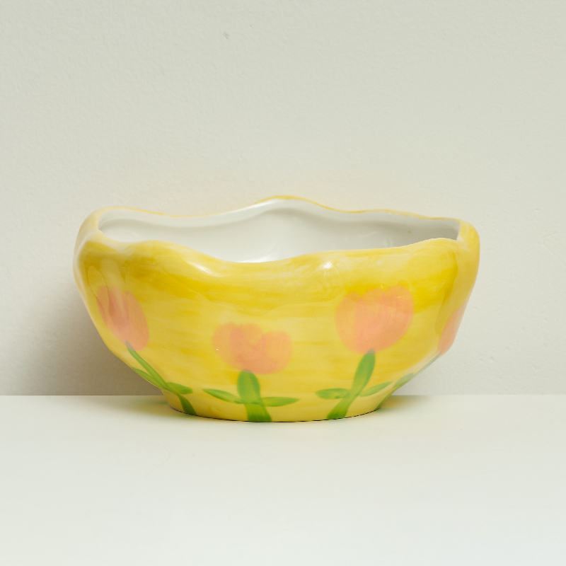 Tasse à café en céramique de Style coréen, motif de fleurs peintes à la main, petit déjeuner, tasse à lait: Bowl C