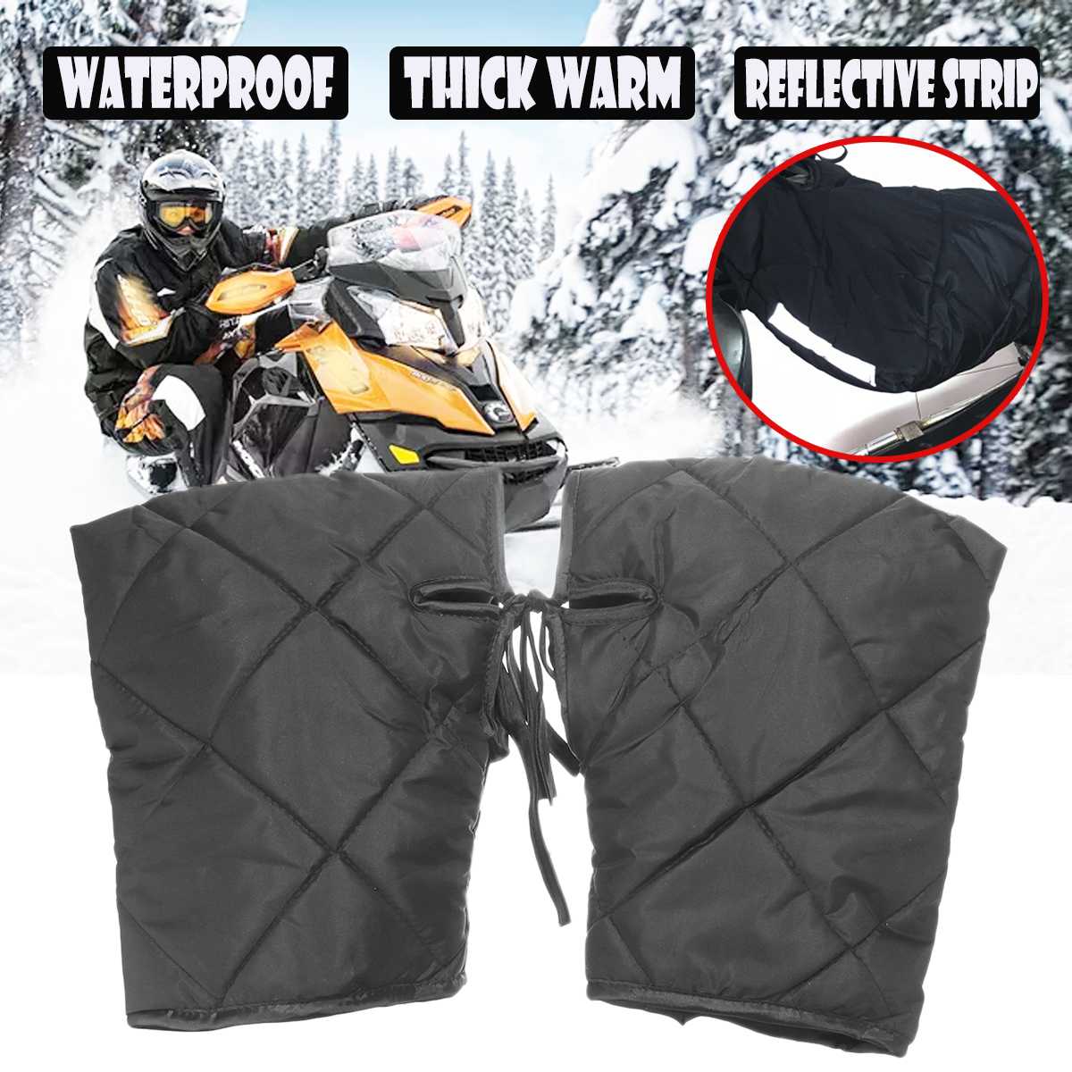 1 paar Waterdichte Motorfiets Scooter Hand Bar Winter Handschoenen Motorbike Quad Bike Stuur Warmer Handschoenen ATV Mitts