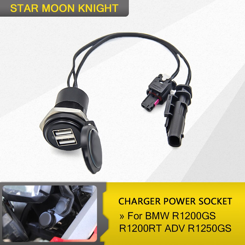 Para BMW R1200GS R1200RT ADV R1250GS 4.2A interfaz USB Dual Puerto adaptador de cargador de pantalla Digital