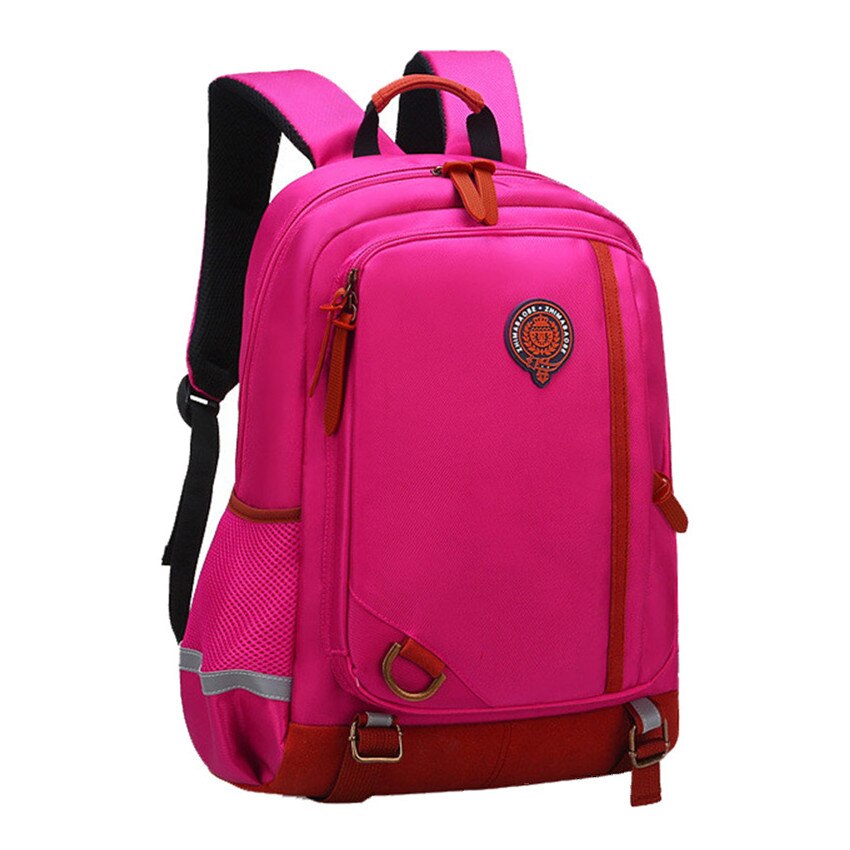 Kids School Bags Orthopedic Backpack Schoolbag Waterproof Nylon School Bags For Girls Boys Children Backpacks Mochila Escolar: rose red large