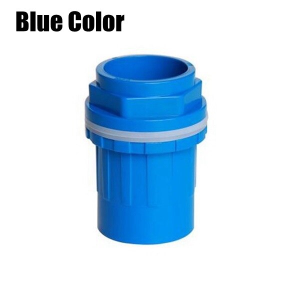 1pc I.D20~50mm HI PVC Pipe Connectors Socket Water Tank Aquarium Inlet Outlet Joints Drainage Pipe Connectors: Inner Dia. 32mm / Blue