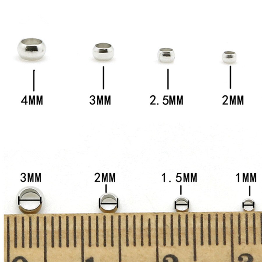 500pcs 2.5mm Stainless Steel Round Beads Crimp End Bead For Diy Jewelry Findings And Components rhodium silver