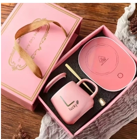 # Juego de tazas cálidas de 55 grados, taza calefactora de cerámica con temperatura constante, perfecta para y uso diario: Verde claro