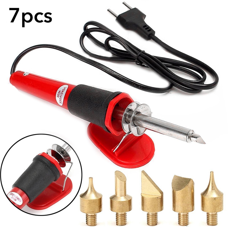 7/26/28Pcs/Set EU/US/UK 110-220V Pyrography Tools Set Wood Carved Pyrography Electric Iron For Engraving Craft Soldering Pen