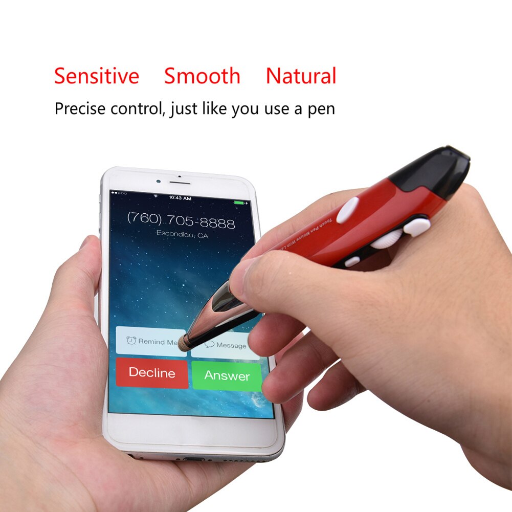 PR-06 3 in 1 Stylus Pen RF 2.4GHz Wireless Mouse Pen Presenter PPT Clicker Vertical Pen Shape Computer Stylus Battery Mouse