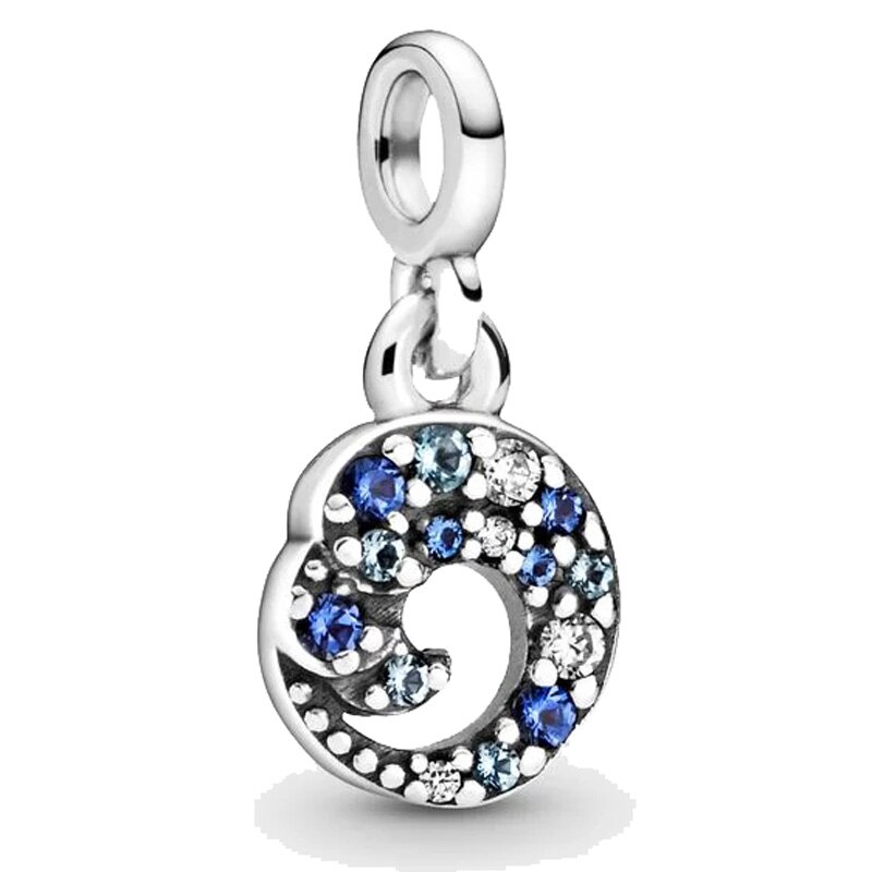 My Love Ocean Wave Starfish Flamingo Whale Me Safety Pin Brooch Pendant Beads 925 Sterling Silver Charms Fit Bracelet Jewelry: 10