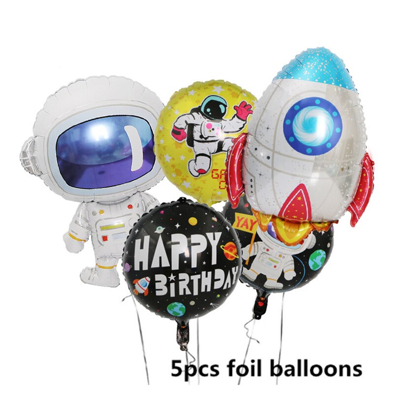 Baby verjaardag astronaut thema feestdecoratie cartoon astronaut raket ruimteschip aluminiumfolie ballon: 13