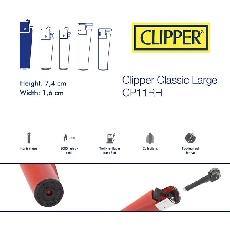 CLIPPER, Encendedor Recargable Metal Dorado
