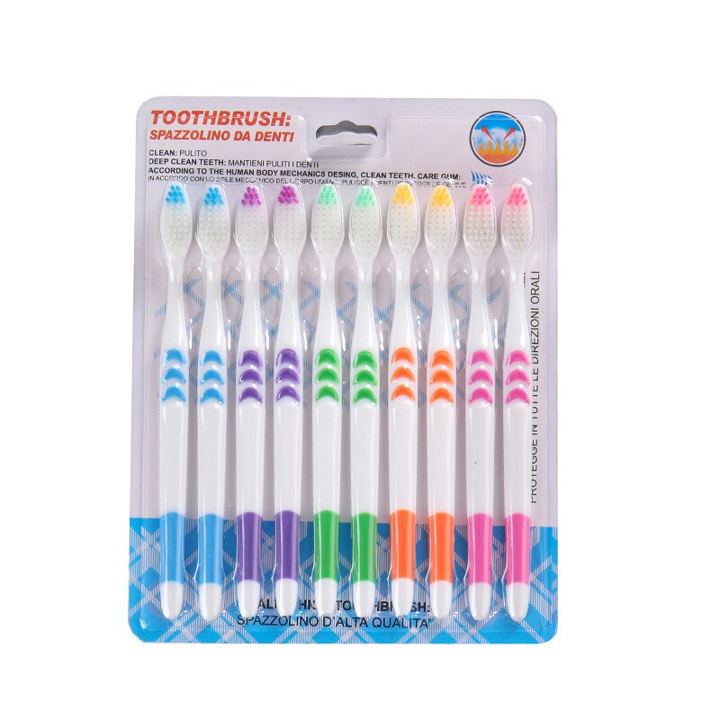Cepillo de dientes de 10 Uds para la familia, cepillo de dientes suave de bambú, carbón para adultos, gel fino para el hogar, cepillos de limpieza de dientes saludables unisex: white