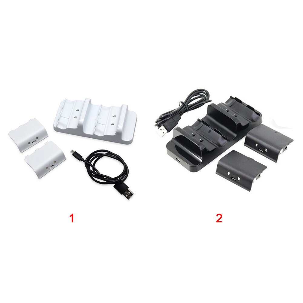 Dual Controllers Charger Charging Dock Game Accessories With Battery Packs Stand Portable Station Base For Xbox One