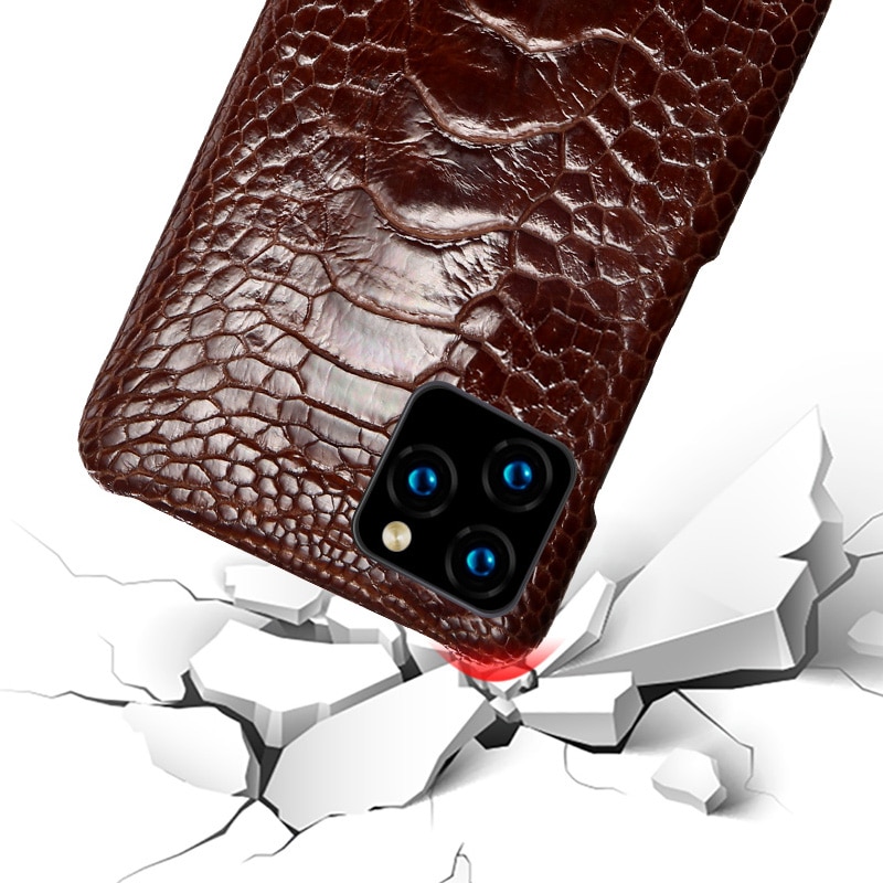 Genuine Leather Ostrich feet phone case for iPhone 11 11 pro max 11 pro 5 6 6 plus 7 8 plus X XS XSmax XR Luxury Anti-fall Cover