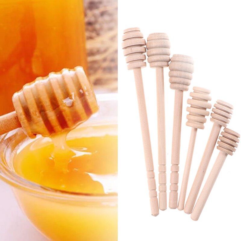 5 stuks mini houten honinglepel, honing roerstaafje voor honingpot, milieuvriendelijke lange steel mengstaaf, dessertgereedschap