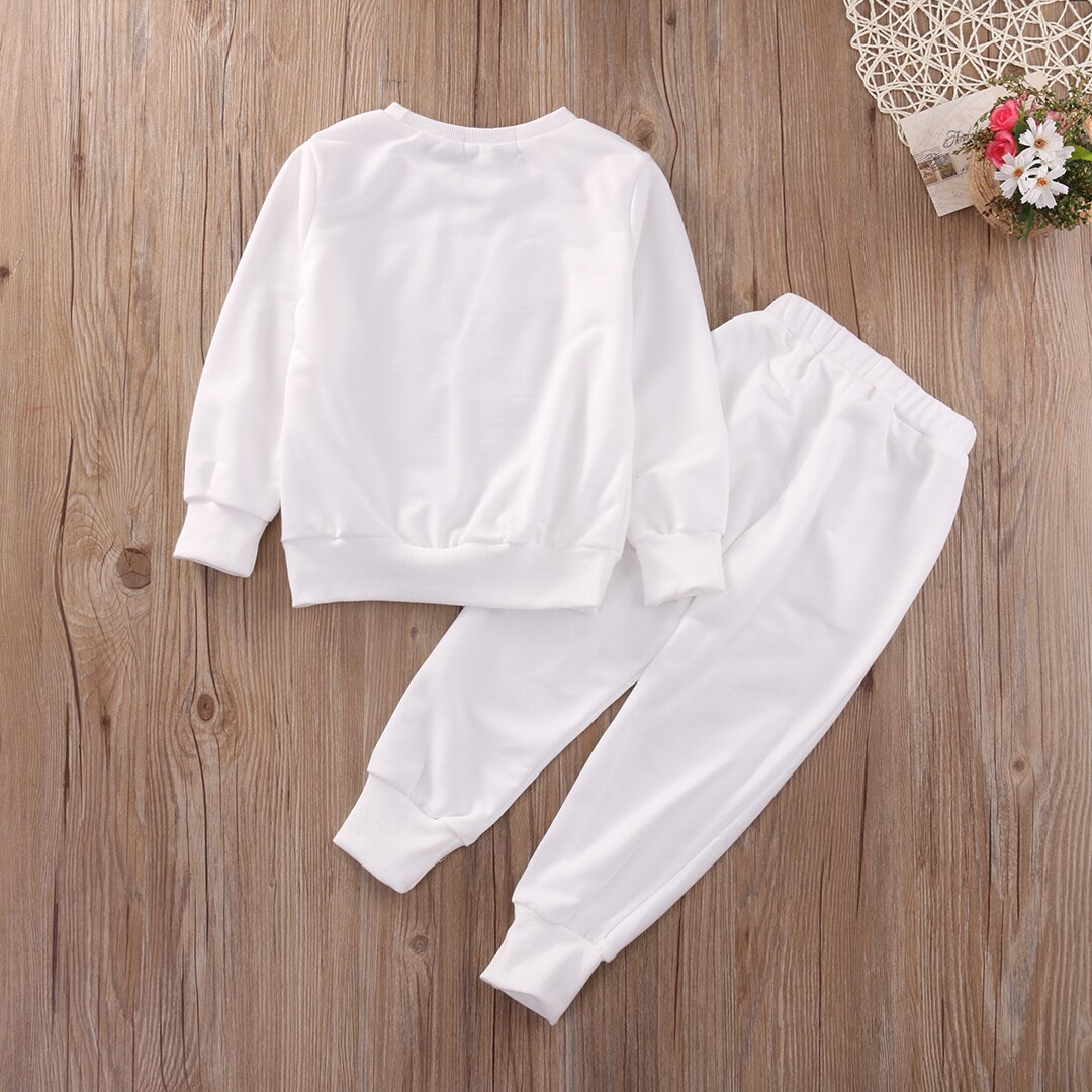 Brand Toddler Infant Kids 2PCS Girls Sequins Rose Outfits Clothes T Shirt+Long Pants Set Tracksuit Casual Set 2-7Y