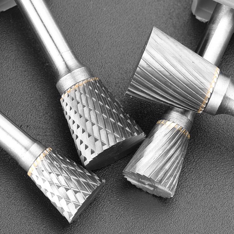 Inverted Cone Shape Alloy Rotary File 1pc Hard Metal Grinding Head Milling Cutter Tungsten Wood Carving Tool N-Type