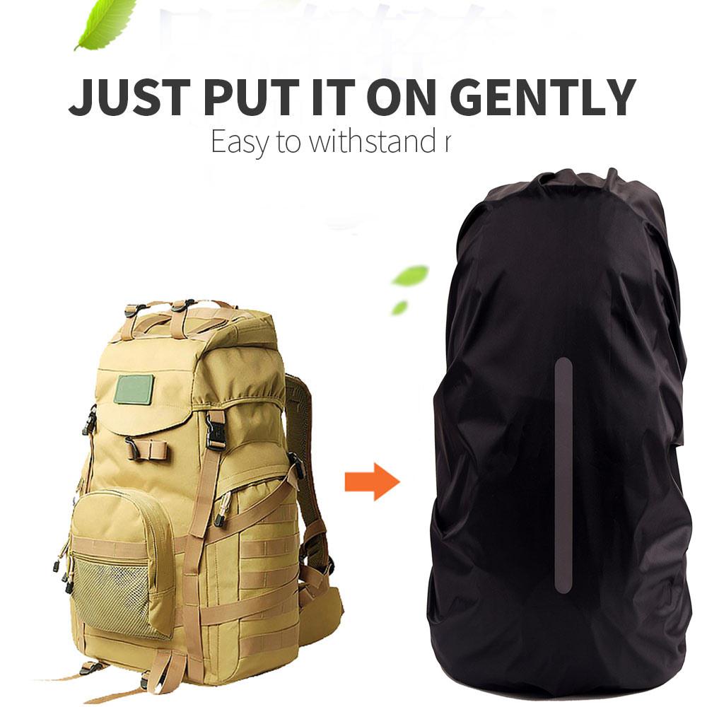 Mochila impermeable con tapa reflectora y partes de camuflaje, ligera y negra, para viajes al aire libre, equipaje, Camping y senderismo