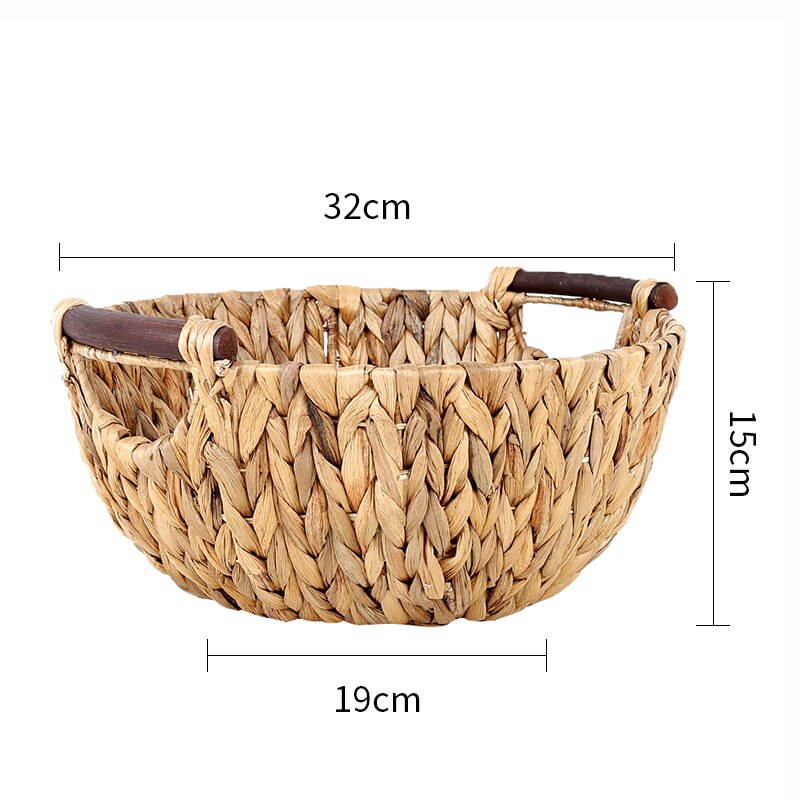 Large Capacity Wicker Rattan Picnic Basket Outdoor Camping Fruit Snack Storage Hamper House Storage Container Shopping Basket - 15 - View #2